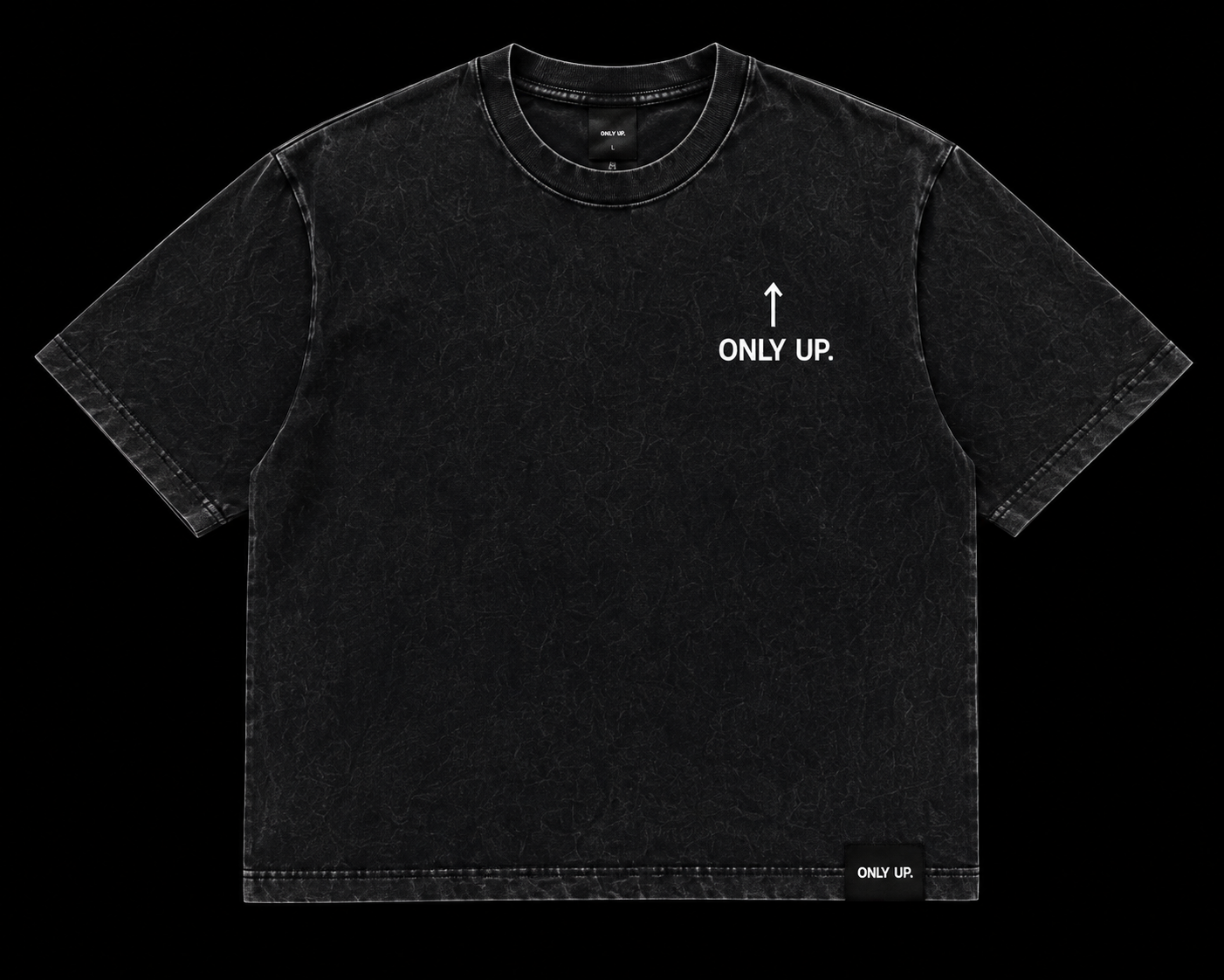 ONLY UP Essential Tee Washed Black front